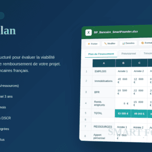template excel business plan bancaire prêt à l'emploi